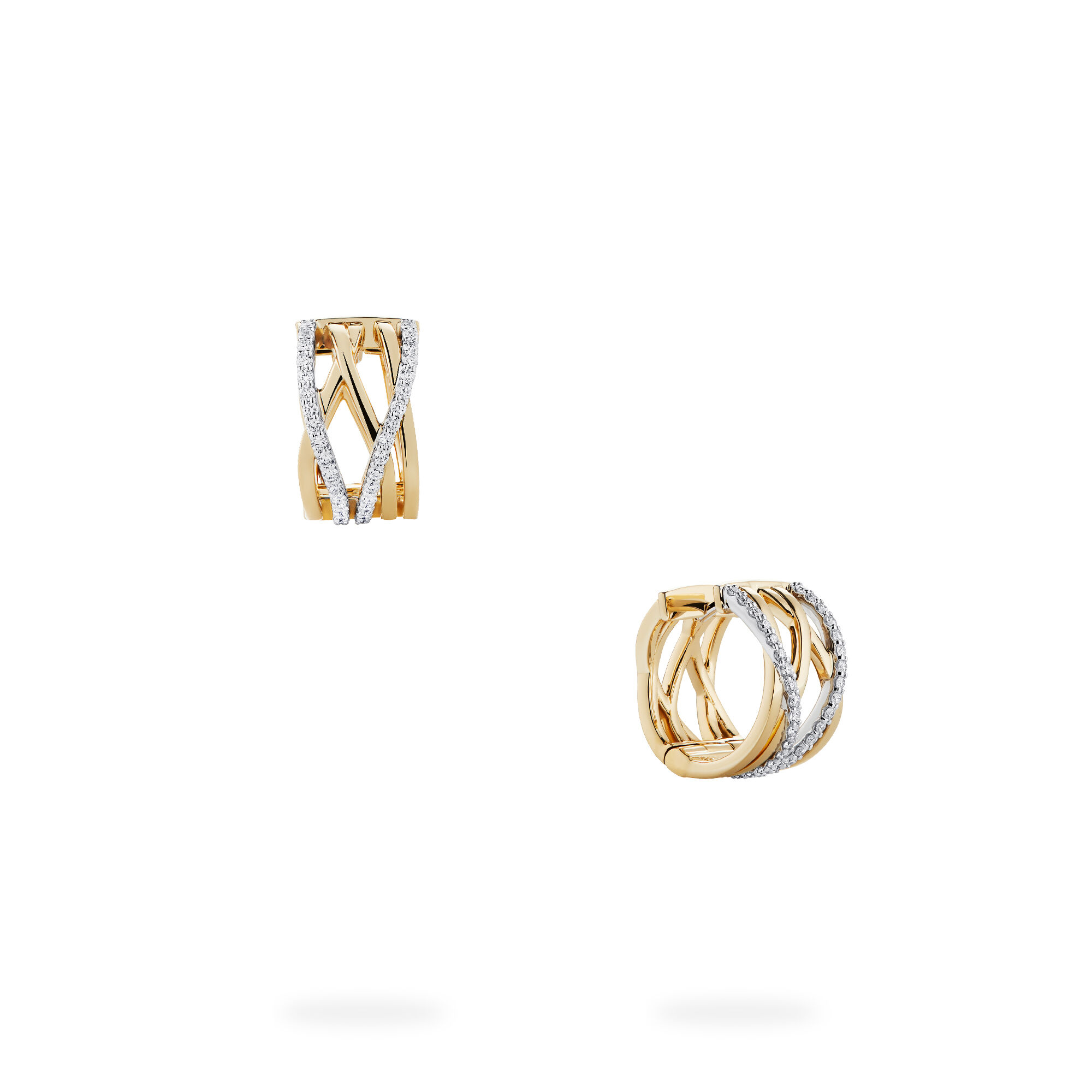 Gold diamond hoop earrings small top